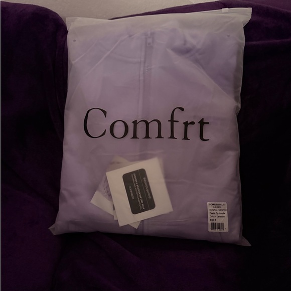 COMFRT - NIB - Pastel Zip Hoodie in SMALL - UNISEX - LAVENDER - Picture 5 of 5